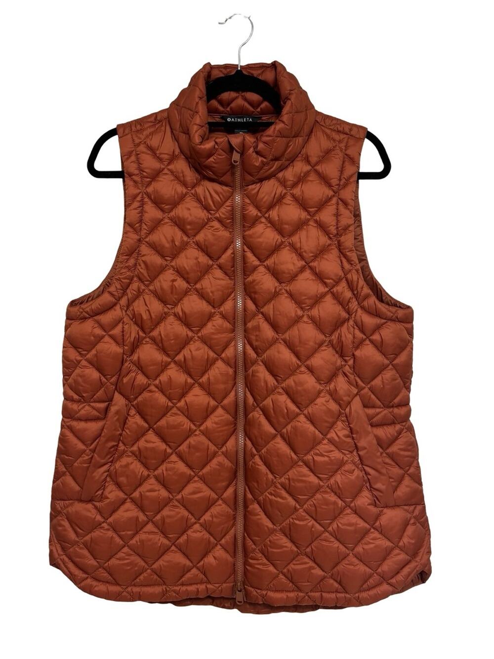 Athleta Whisper Featherless Puffer Vest in Sequoia Rust - Size XL